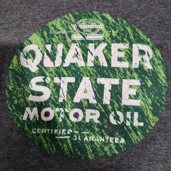 Quaker State graphic design grey men's T-shirt size S - Picture 2 of 5